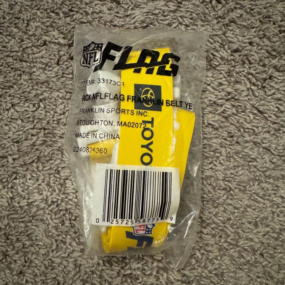 NFL Flag Football Yellow Brand New RCX Franklin Sports Belt 33173C1 SEALED